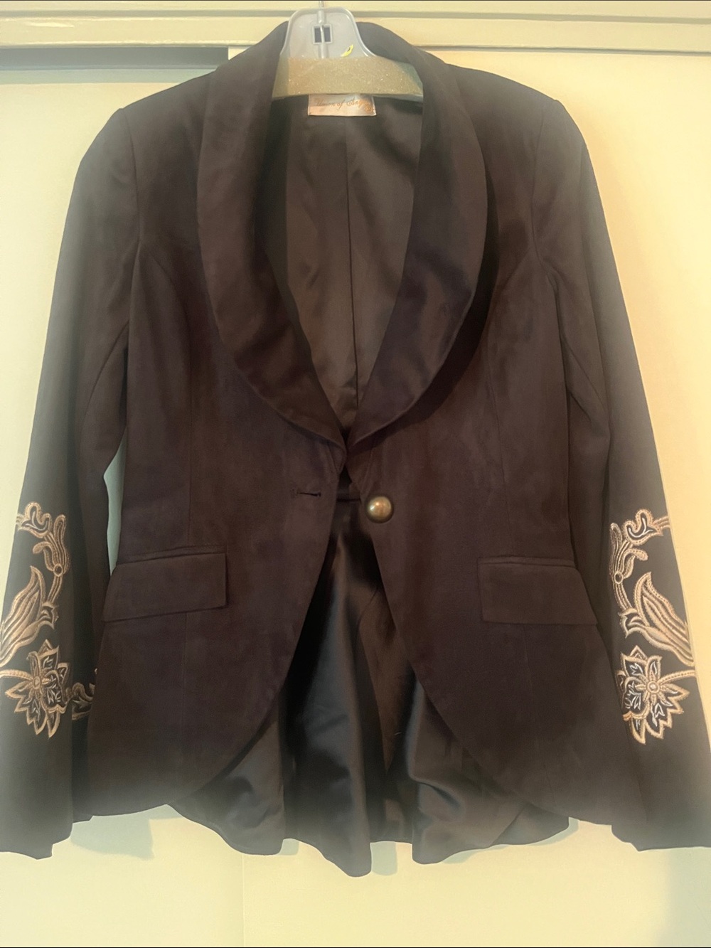 Women’s Embroidered Black Blazer Jacket